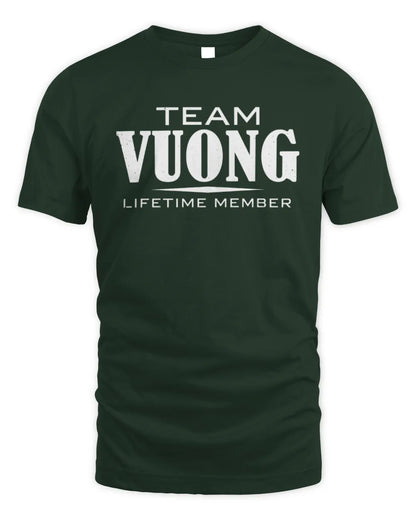 VUONG BL62-K4-128 - Personalized “Team NAME Lifetime Member” - Unisex Standard T-Shirt - Forest Green