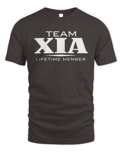 XIA BL62-K4-128 - Personalized “Team NAME Lifetime Member” - Unisex Standard T-Shirt - Dark Chocolate