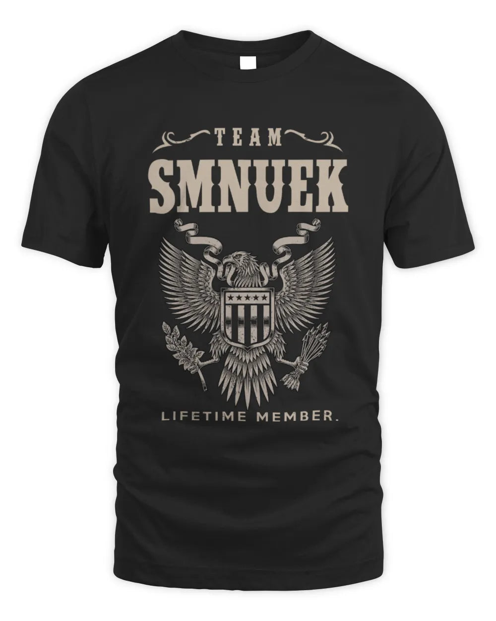SMNUEK TP06-K82 – Personalized Classic Style Apparel “Team NAME Lifetime Member” - Unisex Standard T-Shirt - Black