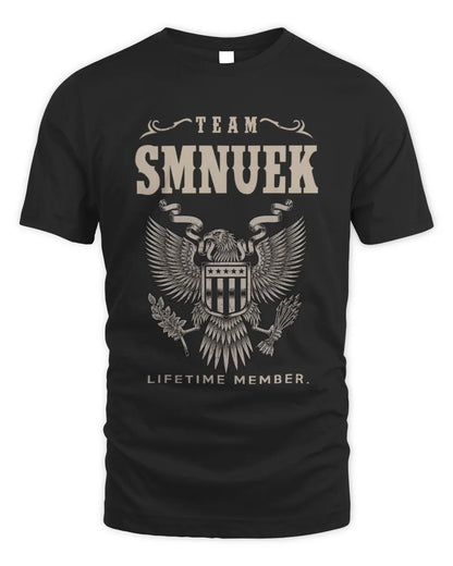 SMNUEK TP06-K82 – Personalized Classic Style Apparel “Team NAME Lifetime Member” - Unisex Standard T-Shirt - Black