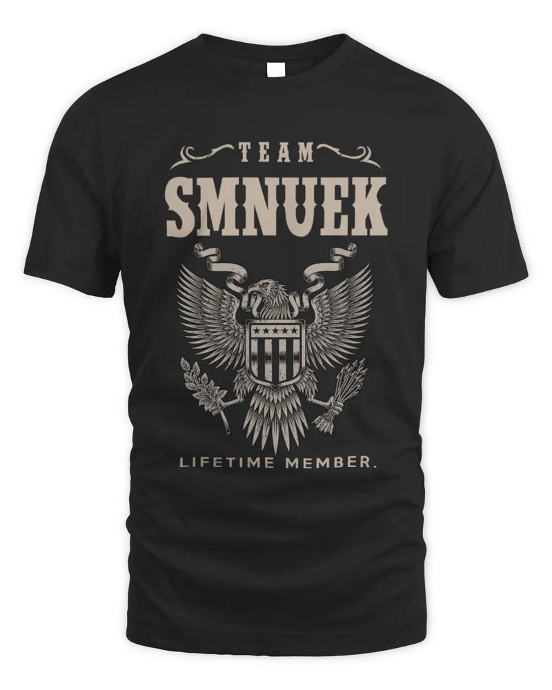 SMNUEK TP06-K82 – Personalized Classic Style Apparel “Team NAME Lifetime Member” - Unisex Standard T-Shirt - Black