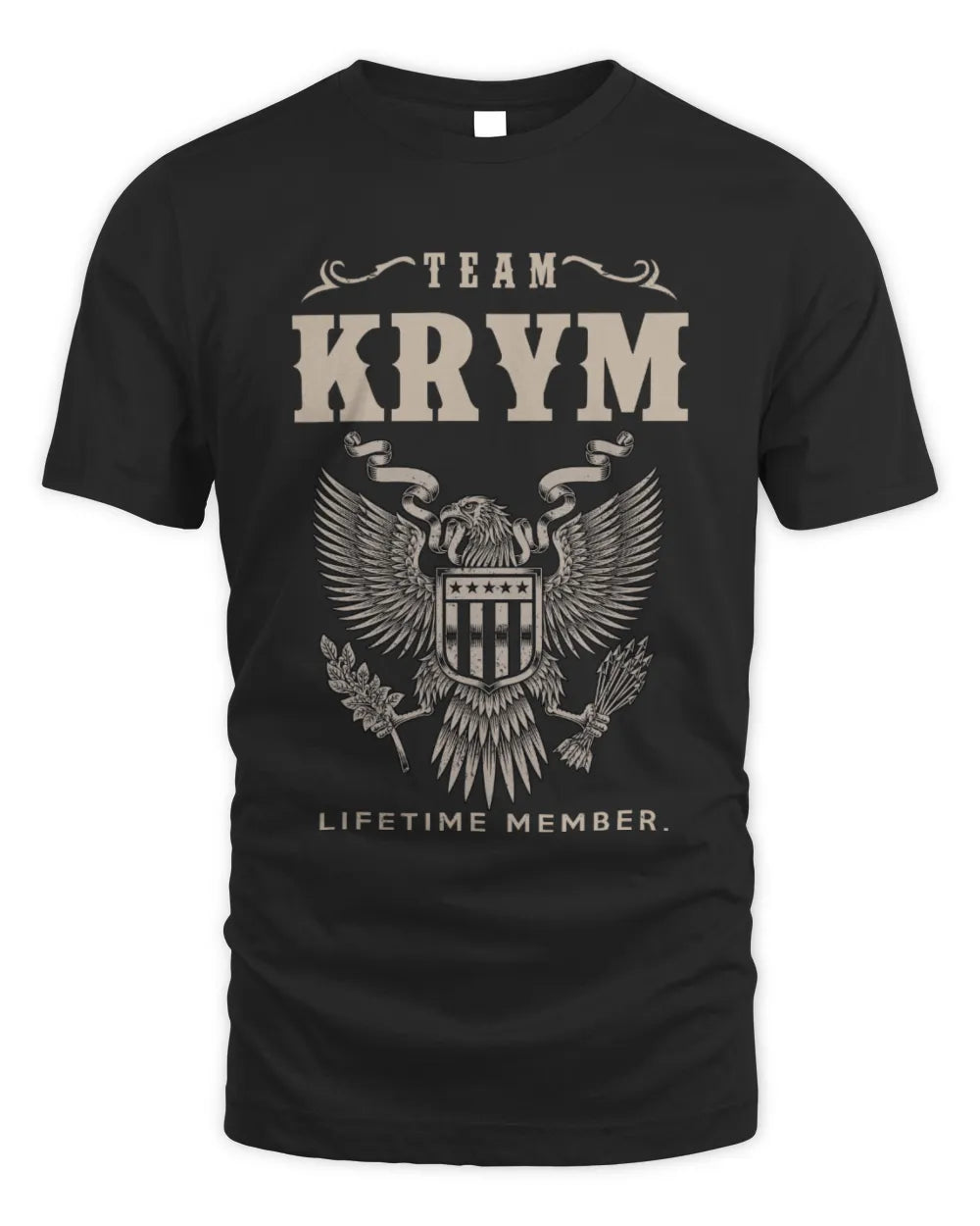 KRYM TP06-K82 – Personalized Classic Style Apparel “Team NAME Lifetime Member” - Unisex Standard T-Shirt - Black