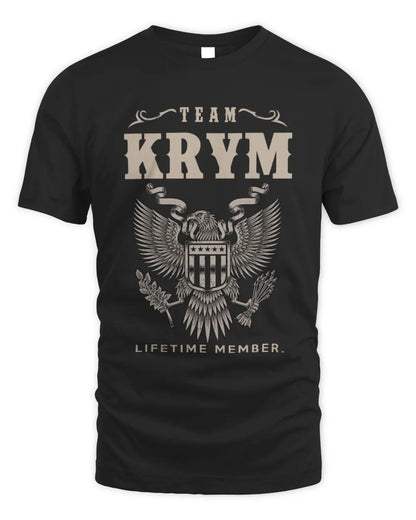 KRYM TP06-K82 – Personalized Classic Style Apparel “Team NAME Lifetime Member” - Unisex Standard T-Shirt - Black
