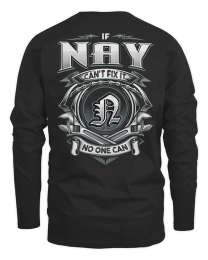NAY AP81-K4-626 - Personalized Ahmed Quote Apparel “If Ahmed Can't Fix It, No One Can” - Men's Long Sleeved T-Shirt - Black
