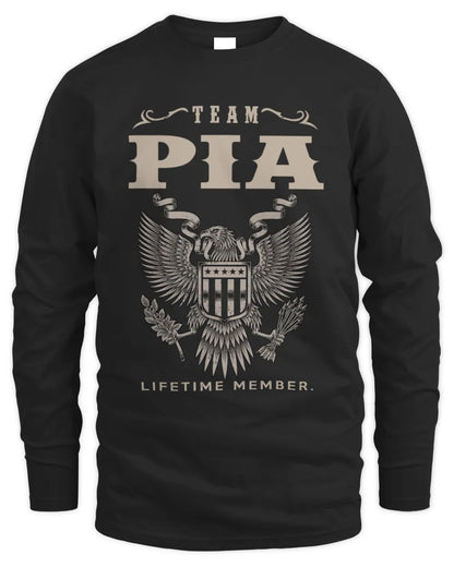 PIA TP06-K82 – Personalized Classic Style Apparel “Team NAME Lifetime Member” - Men's Long Sleeved T-Shirt - Black