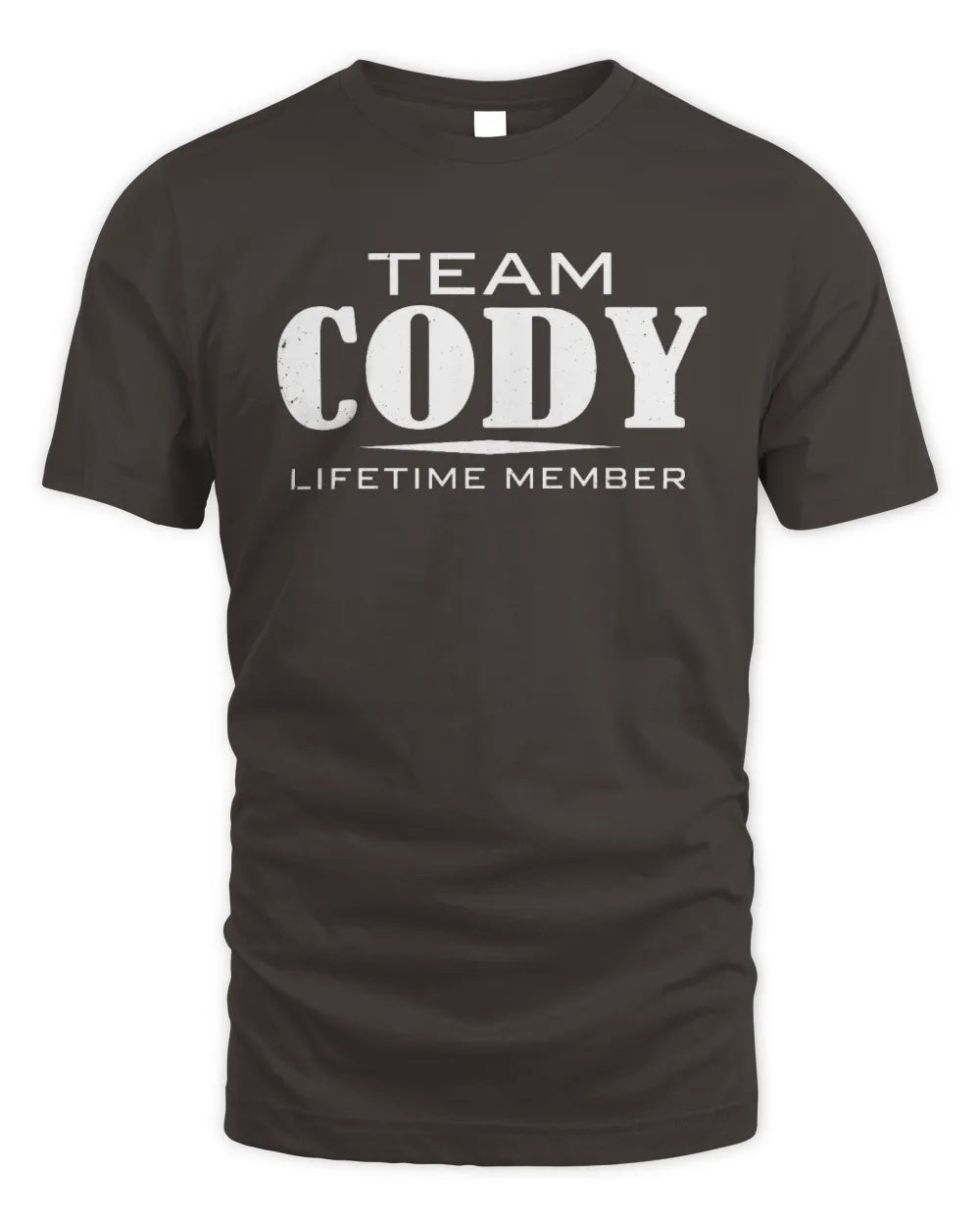 CODY BL62-K4-128 - Personalized “Team NAME Lifetime Member” - Unisex Standard T-Shirt - Dark Chocolate