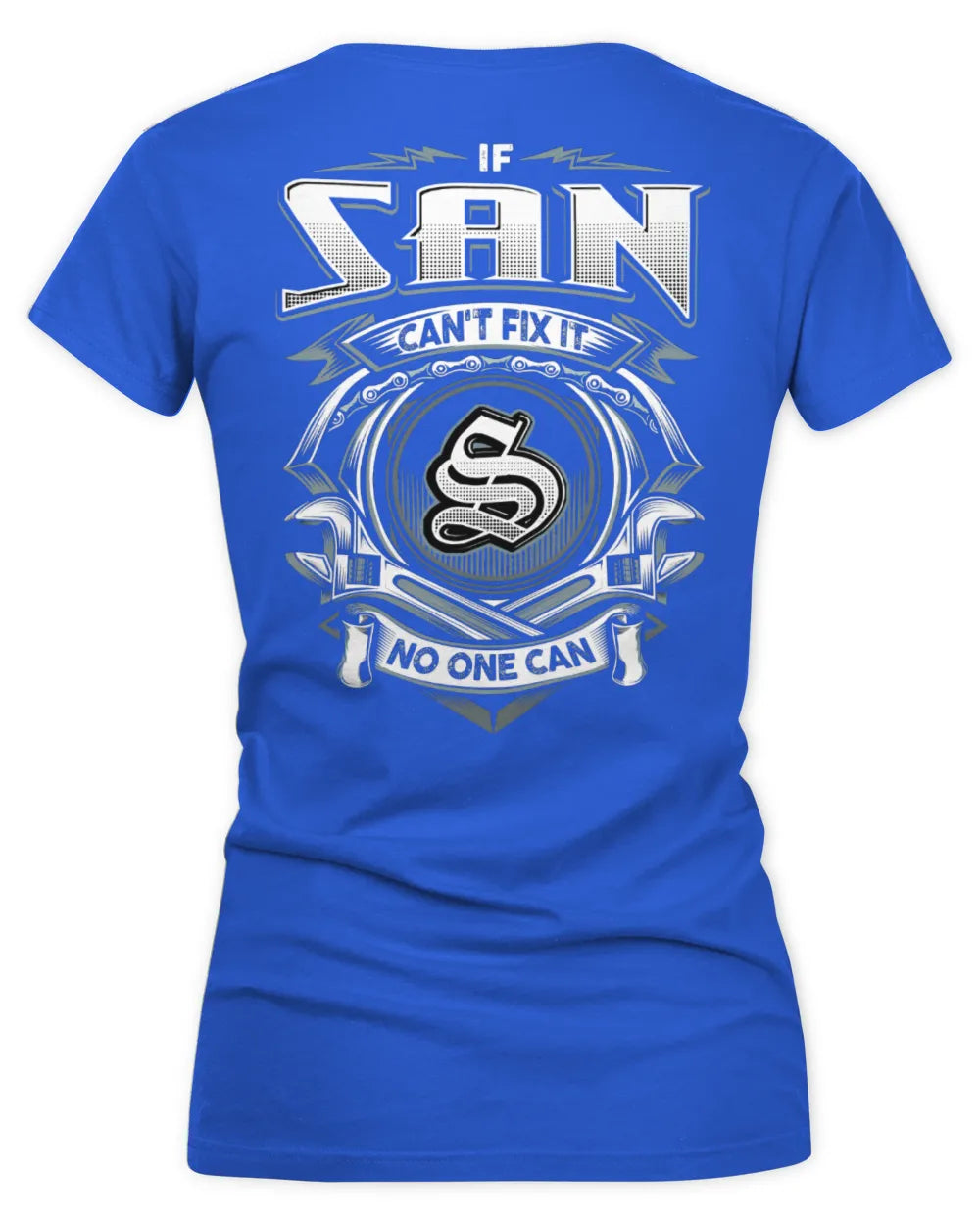 SAN AP81-K4-626 - Personalized Ahmed Quote Apparel “If Ahmed Can't Fix It, No One Can” - Women's V-Neck T-Shirt - Royal