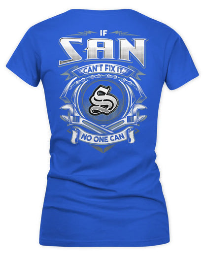 SAN AP81-K4-626 - Personalized Ahmed Quote Apparel “If Ahmed Can't Fix It, No One Can” - Women's V-Neck T-Shirt - Royal