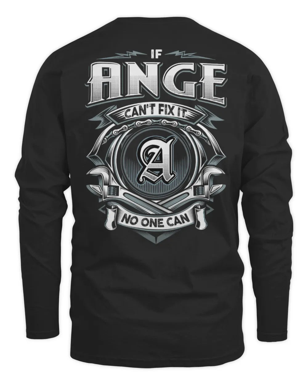 ANGE AP81-K4-626 - Personalized Ahmed Quote Apparel “If Ahmed Can't Fix It, No One Can” - Men's Long Sleeved T-Shirt - Black