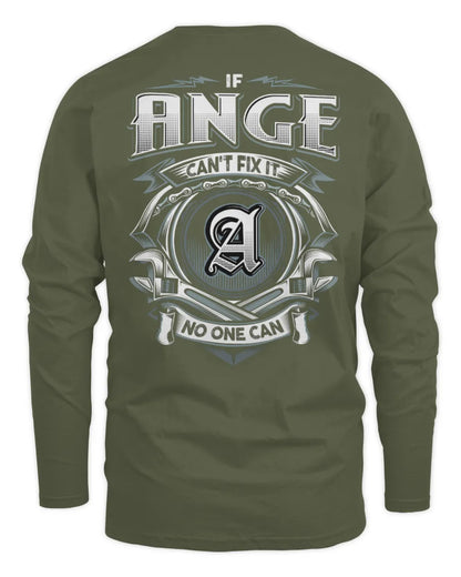 ANGE AP81-K4-626 - Personalized Ahmed Quote Apparel “If Ahmed Can't Fix It, No One Can” - Men's Long Sleeved T-Shirt - Military Green