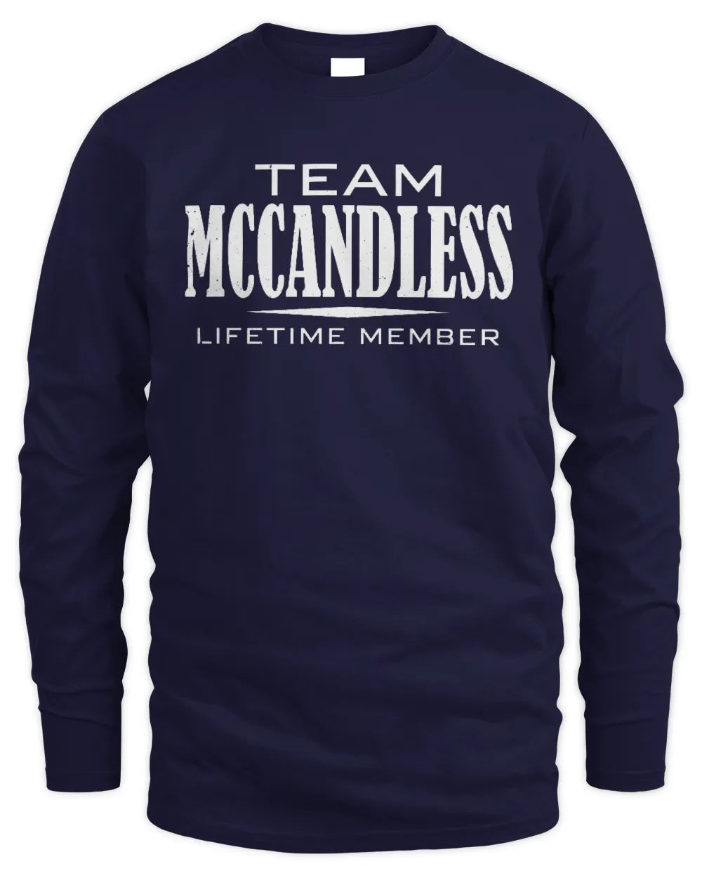 MCCANDLESS BL62-K4-128 - Personalized “Team NAME Lifetime Member” - Men's Long Sleeved T-Shirt - Navy