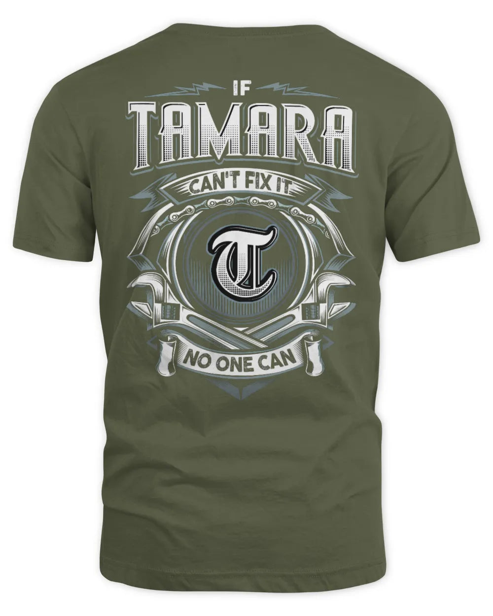 TAMARA AP81-K4-626 - Personalized Ahmed Quote Apparel “If Ahmed Can't Fix It, No One Can” - Unisex Standard T-Shirt - Military Green