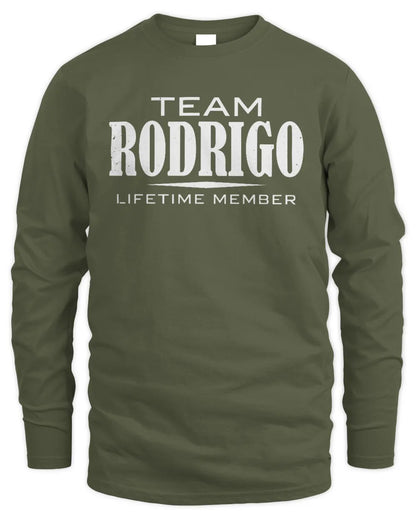 RODRIGO BL62-K4-128 - Personalized “Team NAME Lifetime Member” - Men's Long Sleeved T-Shirt - Military Green