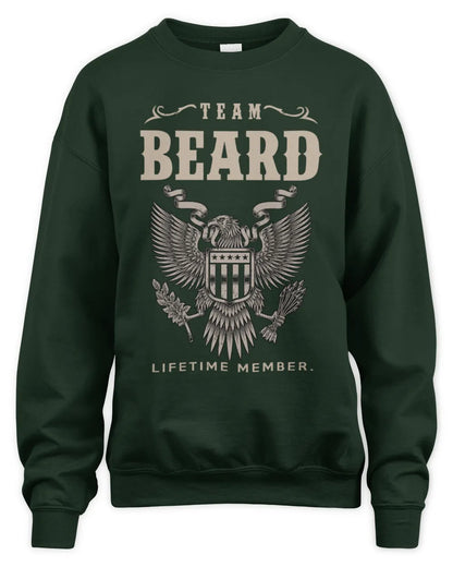 BEARD TP06-K82 – Personalized Classic Style Apparel “Team NAME Lifetime Member” - Unisex Sweatshirt - Forest Green