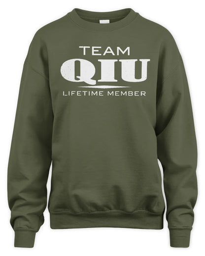QIU BL62-K4-128 - Personalized “Team NAME Lifetime Member” - Unisex Sweatshirt - Military Green
