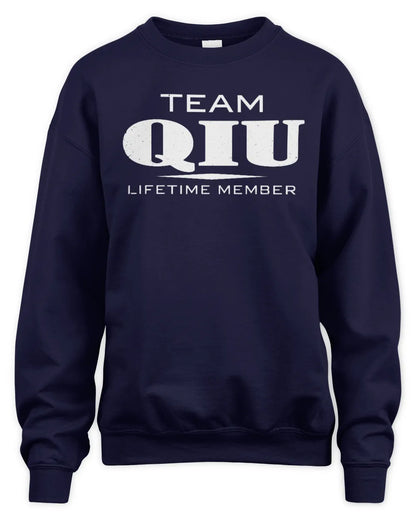 QIU BL62-K4-128 - Personalized “Team NAME Lifetime Member” - Unisex Sweatshirt - Navy