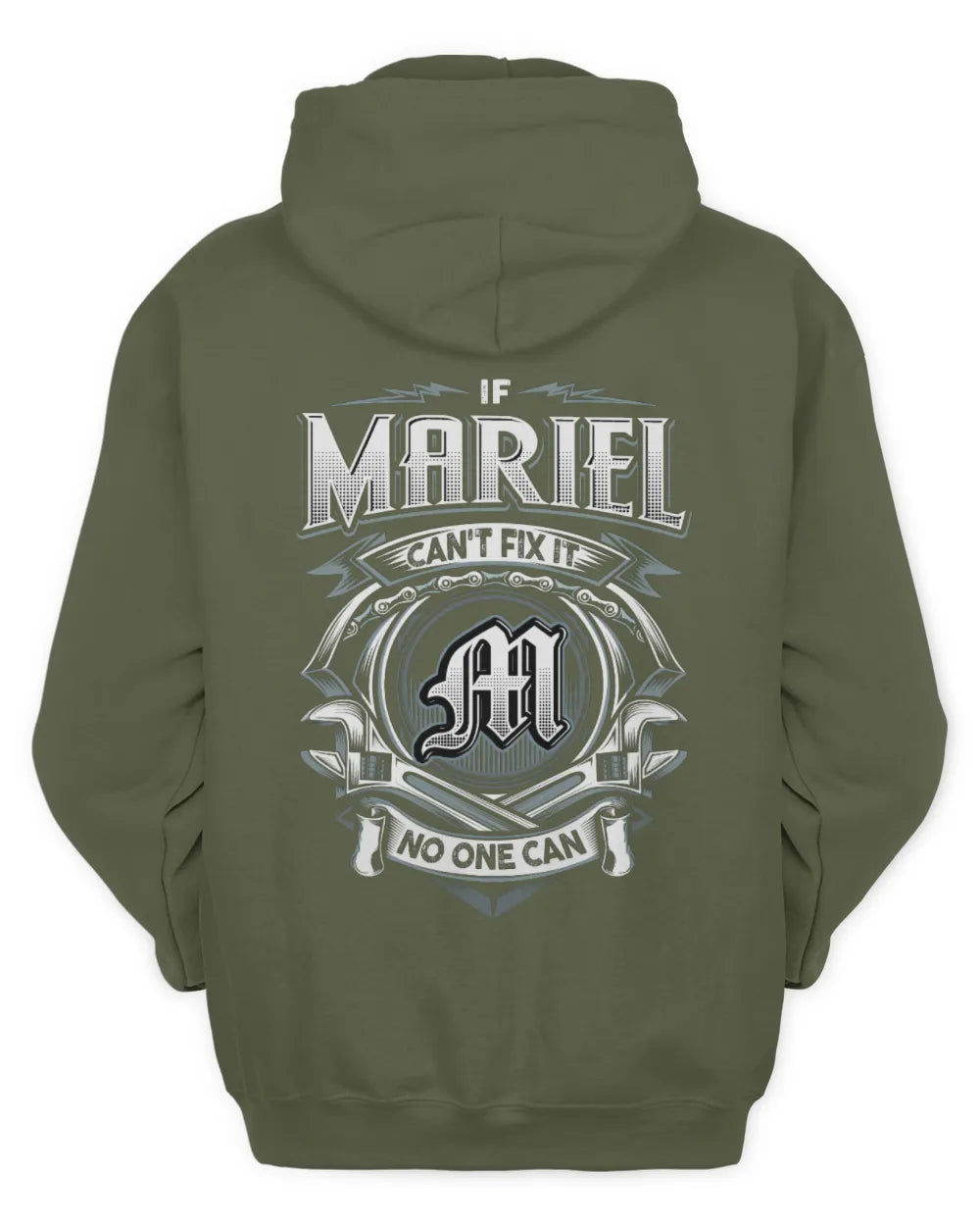 MARIEL AP81-K4-626 - Personalized Ahmed Quote Apparel “If Ahmed Can't Fix It, No One Can” - Unisex Hoodie - Military Green