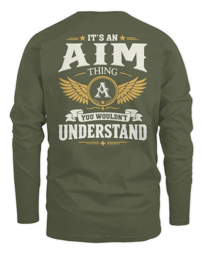 AIM KT06-M008 It’s a [NAME] Thing – You Wouldn’t Understand | Personalized Vintage T-Shirt - Men's Long Sleeved T-Shirt - Military Green