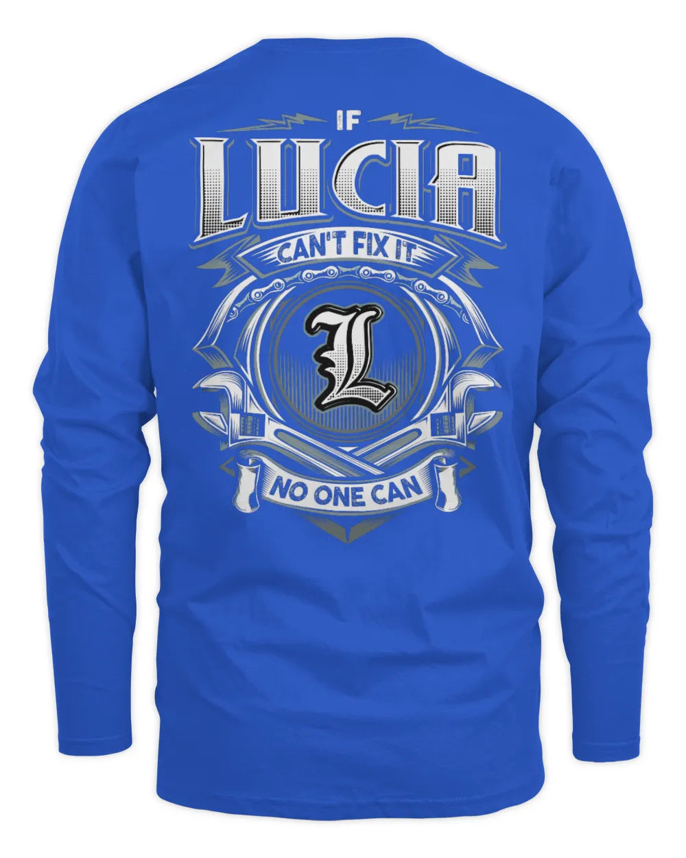 LUCIA AP81-K4-626 - Personalized Ahmed Quote Apparel “If Ahmed Can't Fix It, No One Can” - Men's Long Sleeved T-Shirt - Royal