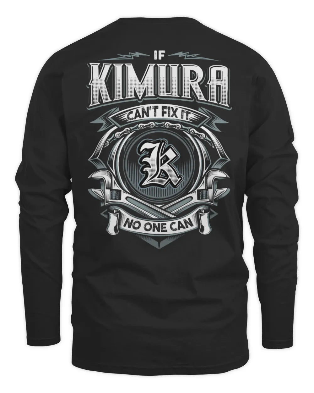 KIMURA AP81-K4-626 - Personalized Ahmed Quote Apparel “If Ahmed Can't Fix It, No One Can” - Men's Long Sleeved T-Shirt - Black
