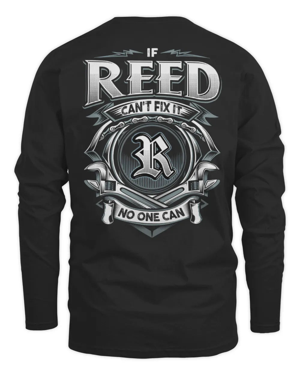 REED AP81-K4-626 - Personalized Ahmed Quote Apparel “If Ahmed Can't Fix It, No One Can” - Men's Long Sleeved T-Shirt - Black