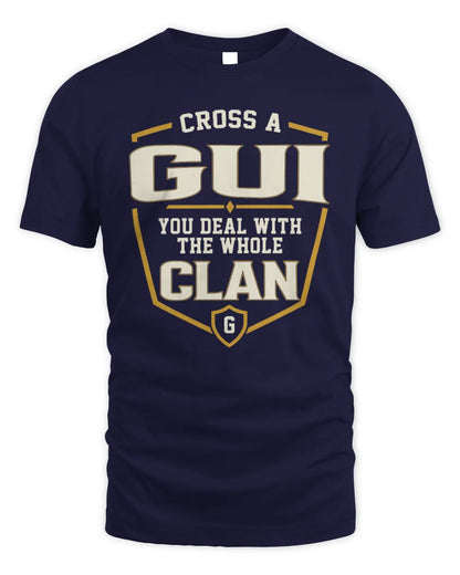 GUI NT1-K008 Cross A/An NAME, You Deal With the Whole Clan | Personalized Vintage T-Shirt - Unisex Standard T-Shirt - Navy
