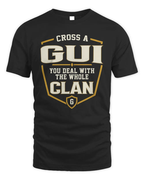 GUI NT1-K008 Cross A/An NAME, You Deal With the Whole Clan | Personalized Vintage T-Shirt - Unisex Standard T-Shirt - Black