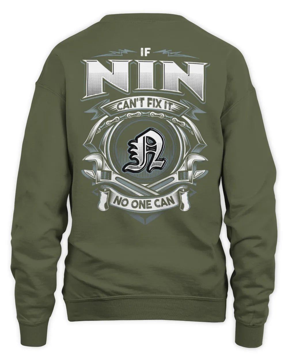 NIN AP81-K4-626 - Personalized Ahmed Quote Apparel “If Ahmed Can't Fix It, No One Can” - Unisex Sweatshirt - Military Green