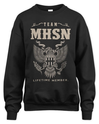 MHSN TP06-K82 – Personalized Classic Style Apparel “Team NAME Lifetime Member” - Unisex Sweatshirt - Black
