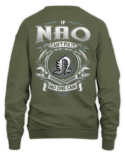 NAO AP81-K4-626 - Personalized Ahmed Quote Apparel “If Ahmed Can't Fix It, No One Can” - Unisex Sweatshirt - Military Green