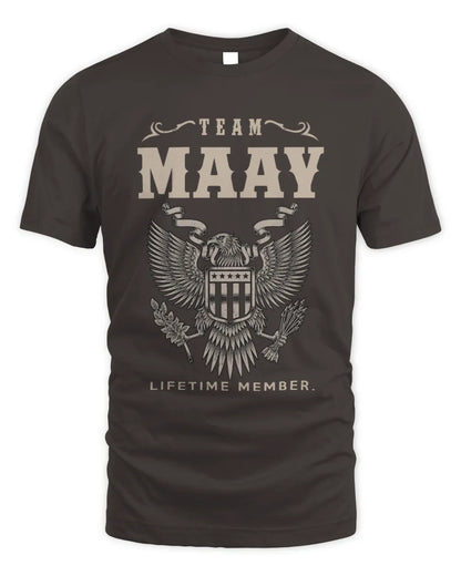 MAAY TP06-K82 – Personalized Classic Style Apparel “Team NAME Lifetime Member” - Unisex Standard T-Shirt - Dark Chocolate