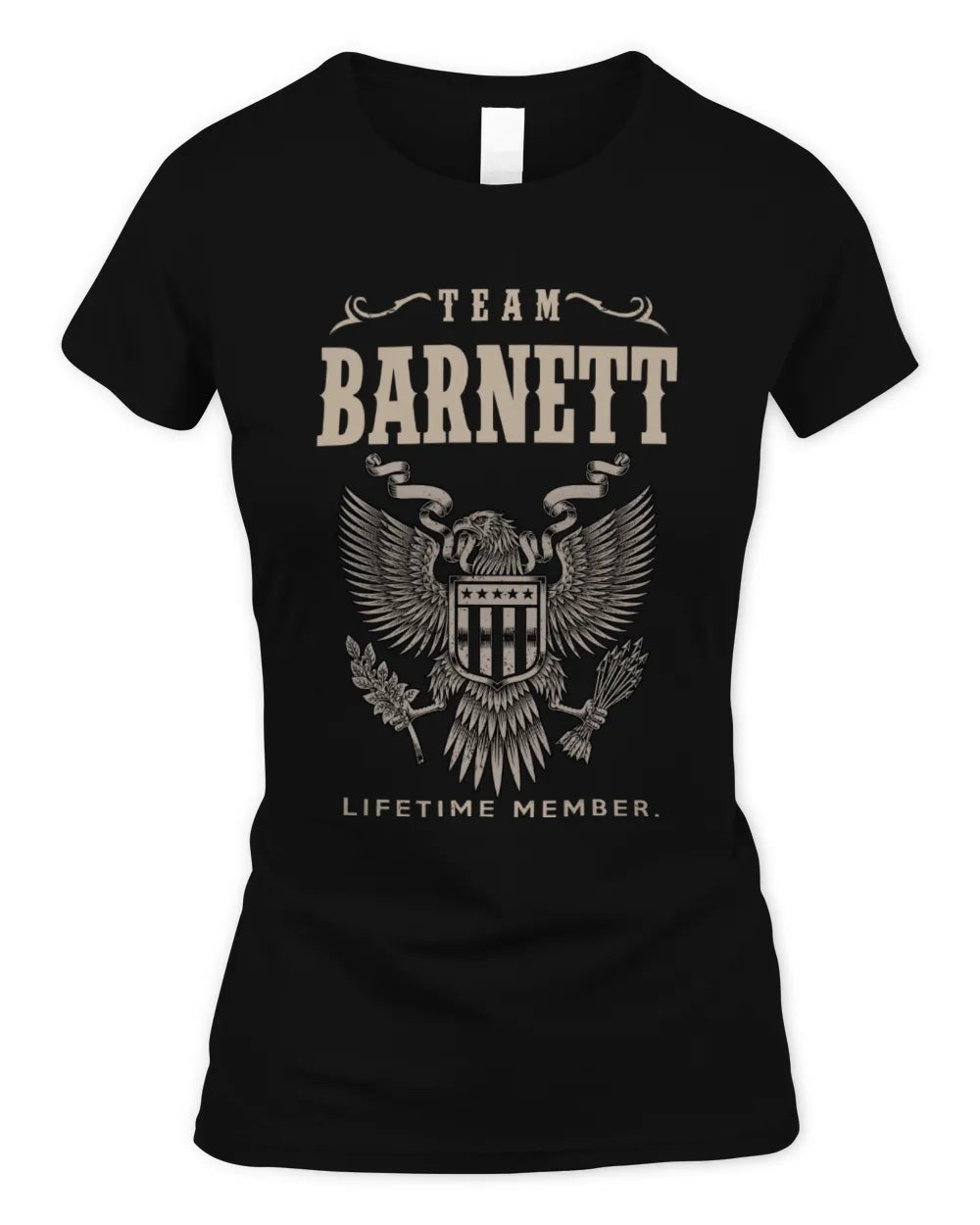 BARNETT TP06-K82 – Personalized Classic Style Apparel “Team NAME Lifetime Member” - Women's Standard T-Shirt - Black