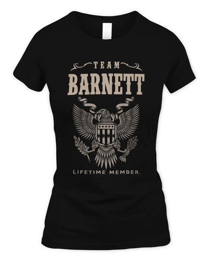 BARNETT TP06-K82 – Personalized Classic Style Apparel “Team NAME Lifetime Member” - Women's Standard T-Shirt - Black