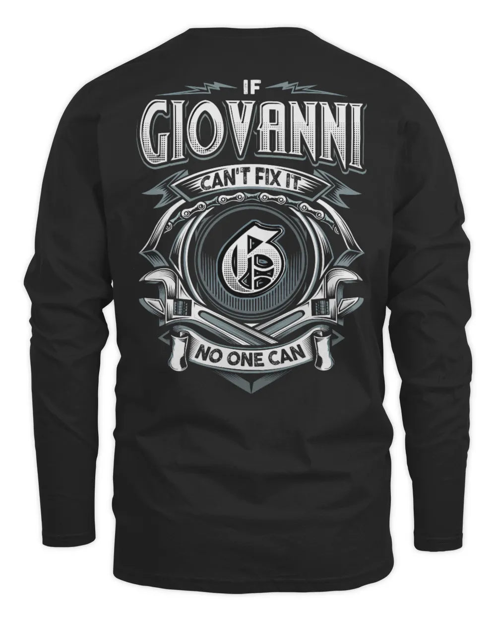 GIOVANNI AP81-K4-626 - Personalized Ahmed Quote Apparel “If Ahmed Can't Fix It, No One Can” - Men's Long Sleeved T-Shirt - Black