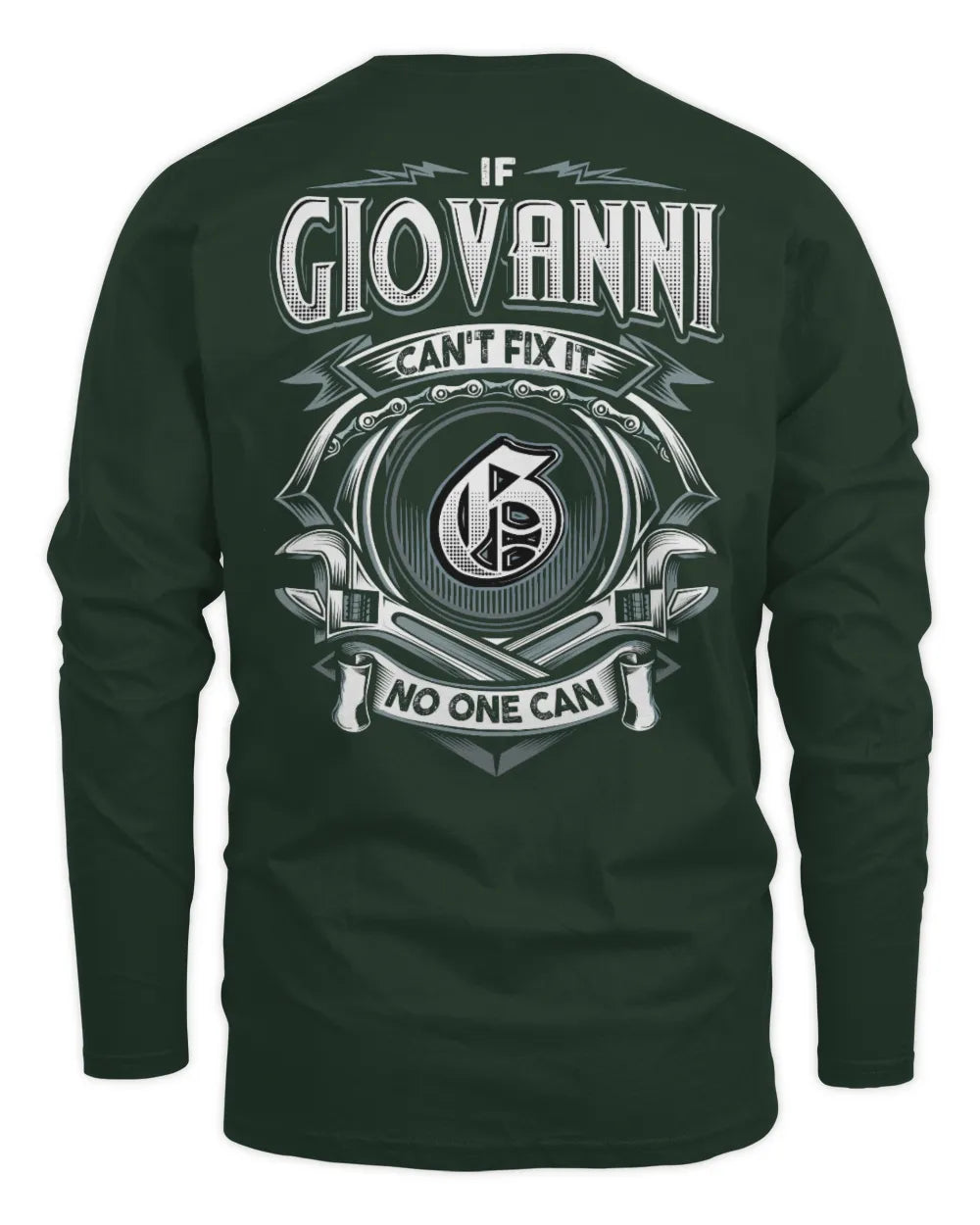 GIOVANNI AP81-K4-626 - Personalized Ahmed Quote Apparel “If Ahmed Can't Fix It, No One Can” - Men's Long Sleeved T-Shirt - Forest Green