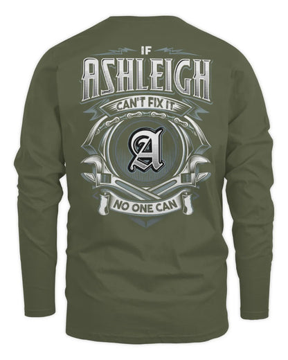 ASHLEIGH AP81-K4-626 - Personalized Ahmed Quote Apparel “If Ahmed Can't Fix It, No One Can” - Men's Long Sleeved T-Shirt - Military Green