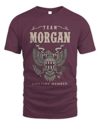 MORGAN TP06-K82 – Personalized Classic Style Apparel “Team NAME Lifetime Member” - Unisex Standard T-Shirt - Maroon