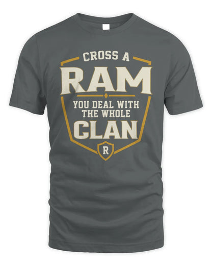 RAM NT1-K008 Cross A/An NAME, You Deal With the Whole Clan | Personalized Vintage T-Shirt - Unisex Standard T-Shirt - Charcoal