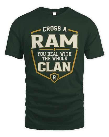 RAM NT1-K008 Cross A/An NAME, You Deal With the Whole Clan | Personalized Vintage T-Shirt - Unisex Standard T-Shirt - Forest Green
