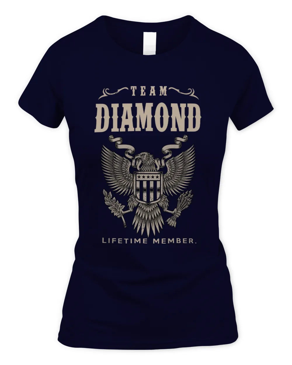 DIAMOND TP06-K82 – Personalized Classic Style Apparel “Team NAME Lifetime Member” - Women's Standard T-Shirt - Navy