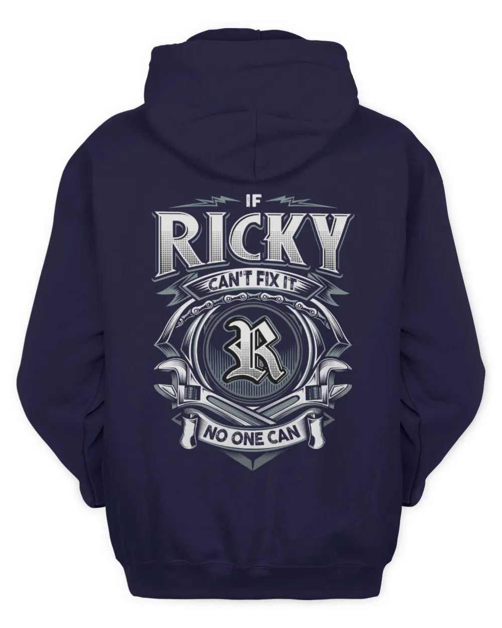 RICKY AP81-K4-626 - Personalized Ahmed Quote Apparel “If Ahmed Can't Fix It, No One Can” - Unisex Hoodie - Navy