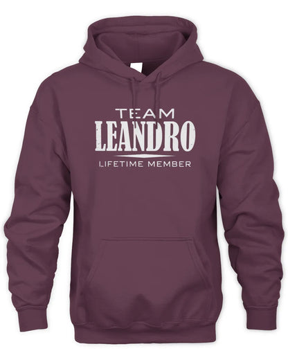 LEANDRO BL62-K4-128 - Personalized “Team NAME Lifetime Member” - Unisex Hoodie - Maroon