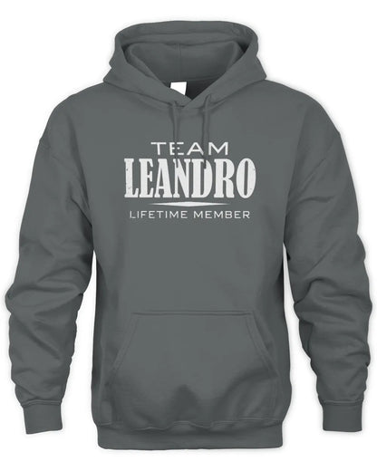 LEANDRO BL62-K4-128 - Personalized “Team NAME Lifetime Member” - Unisex Hoodie - Charcoal