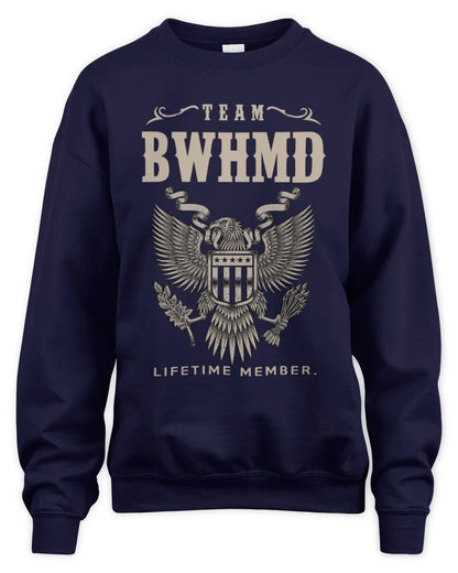 BWHMD TP06-K82 – Personalized Classic Style Apparel “Team NAME Lifetime Member” - Unisex Sweatshirt - Navy