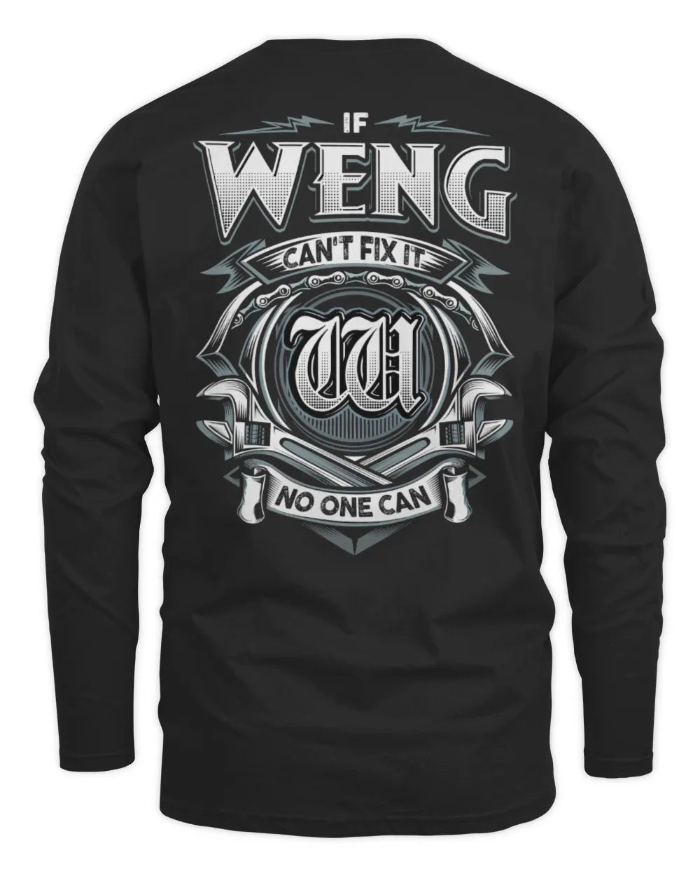 WENG AP81-K4-626 - Personalized Ahmed Quote Apparel “If Ahmed Can't Fix It, No One Can” - Men's Long Sleeved T-Shirt - Black