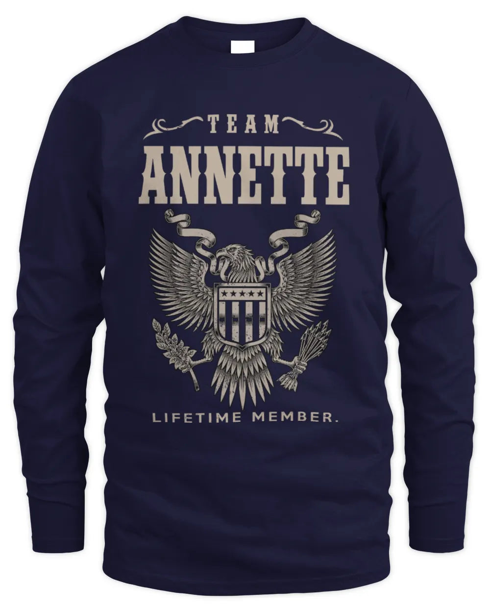 ANNETTE TP06-K82 – Personalized Classic Style Apparel “Team NAME Lifetime Member” - Men's Long Sleeved T-Shirt - Navy