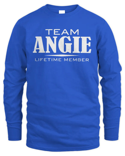 ANGIE BL62-K4-128 - Personalized “Team NAME Lifetime Member” - Men's Long Sleeved T-Shirt - Royal
