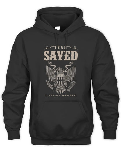 SAYED TP06-K82 – Personalized Classic Style Apparel “Team NAME Lifetime Member” - Unisex Hoodie - Black