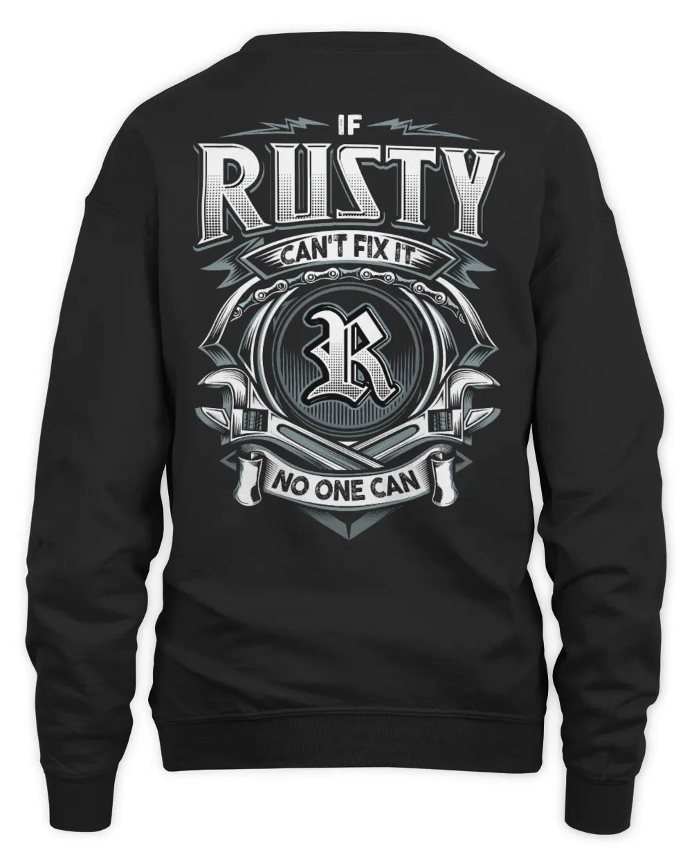 RUSTY AP81-K4-626 - Personalized Ahmed Quote Apparel “If Ahmed Can't Fix It, No One Can” - Unisex Sweatshirt - Black