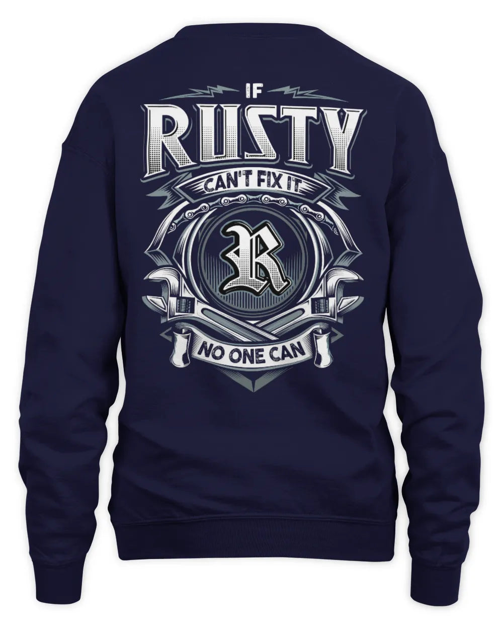 RUSTY AP81-K4-626 - Personalized Ahmed Quote Apparel “If Ahmed Can't Fix It, No One Can” - Unisex Sweatshirt - Navy